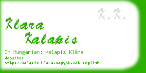 klara kalapis business card